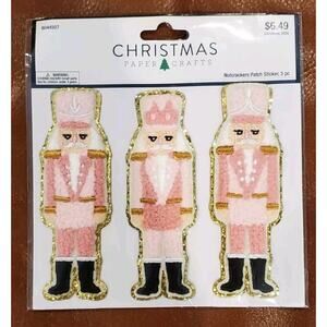 2023/24 Christmas Paper Crafts Pink Nutcracker Patch Stickers Scrapbook Photos